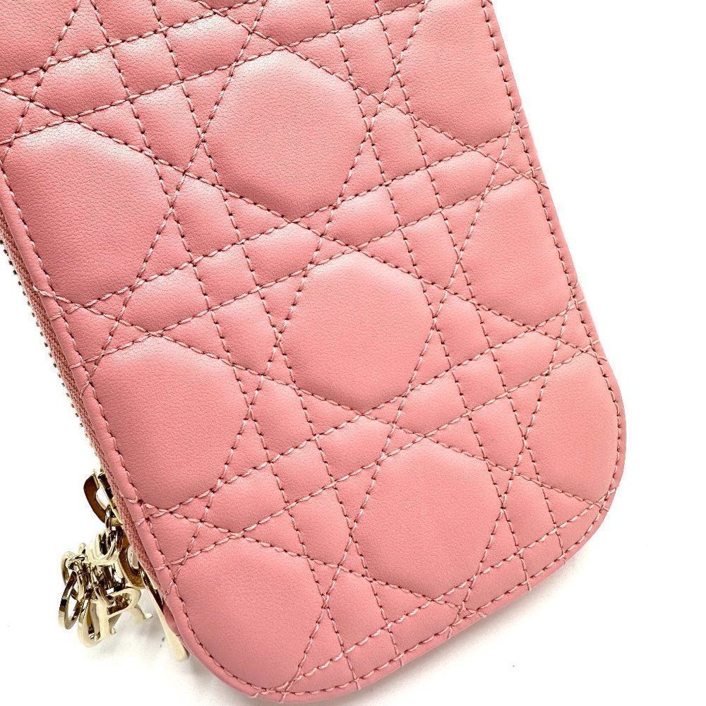 Dior Pink Cannage Champagne GHW Accessory Case Crossbody - Picture 7 of 8